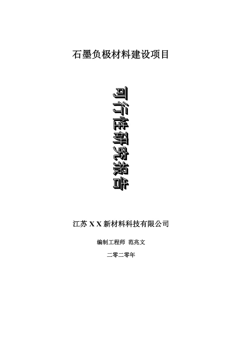 石墨负极材料建设项目可行性研究报告-可修改模板案例_第1页