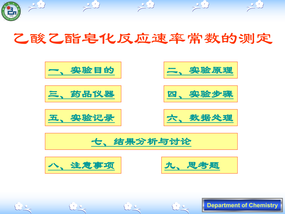 實驗07乙酸乙酯皂化反應速度常數(shù)的測定_第1頁