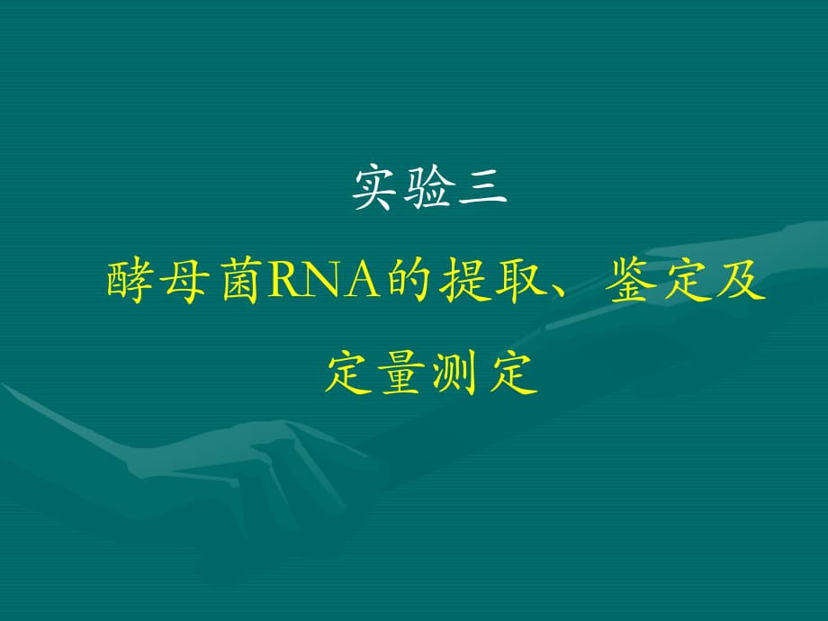 实验三酵母核糖核酸(RNA)的提取_第1页