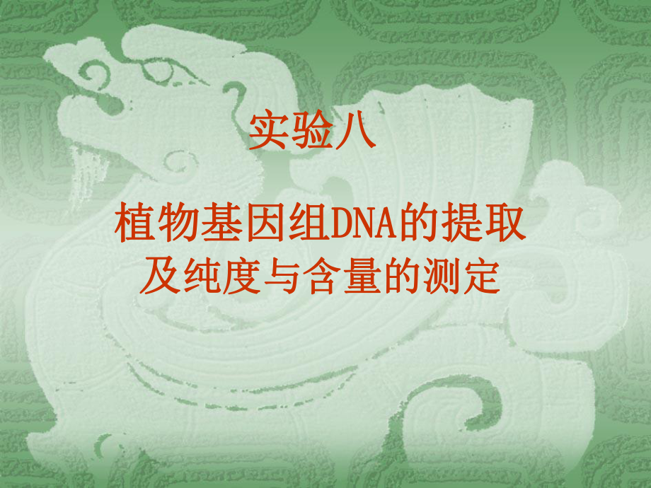 浙江大学生物化学甲实验课件实验8植物基因组DNA的提取_第1页
