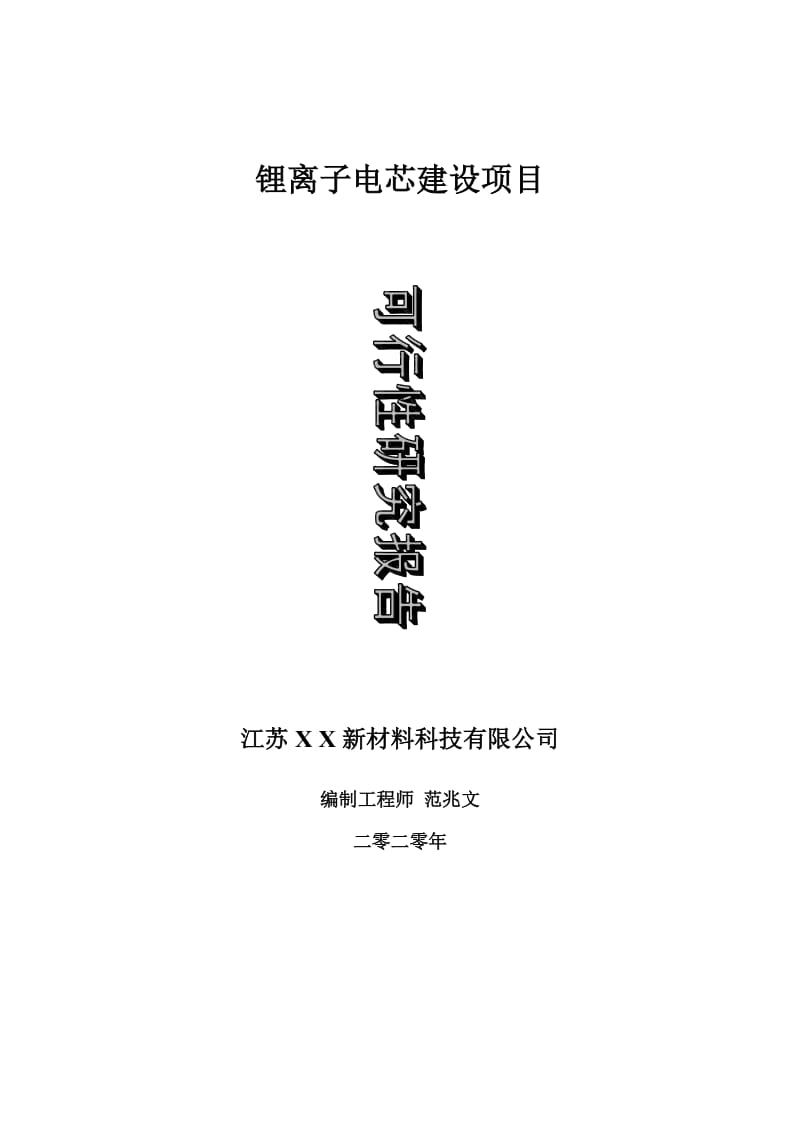 锂离子电芯建设项目可行性研究报告-可修改模板案例_第1页