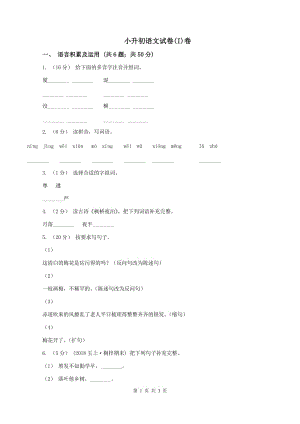 小升初語文試卷(I)卷