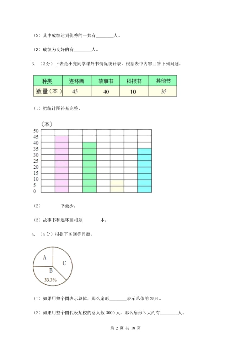 江苏版2019-2020学年六年级上册专项复习七：扇形统计图的应用（II ）卷_第2页