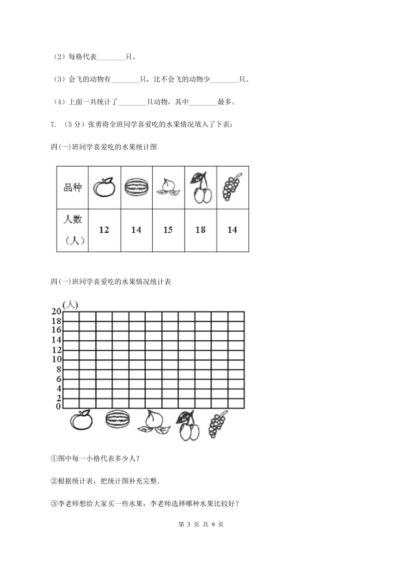 人教版2019-2020学年三年级下学期数学期中考试试卷(I)卷(3)_第3页