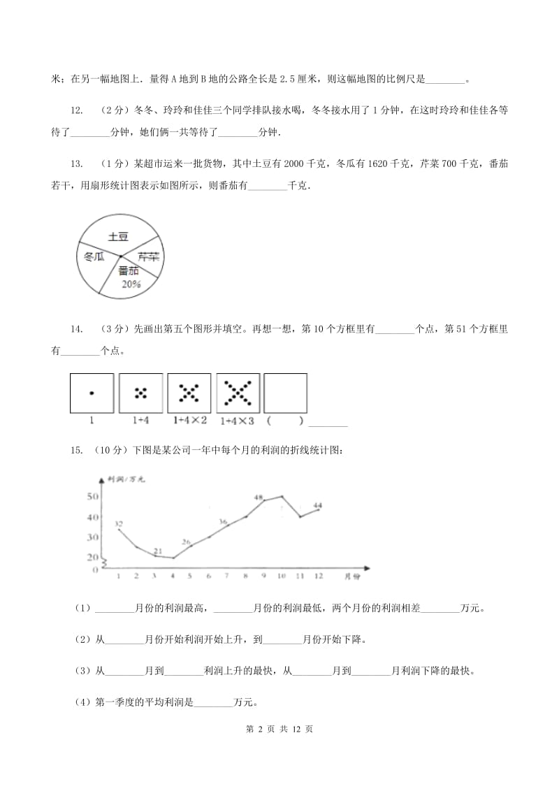 人教版小学2020年毕业数学试卷A卷_第2页