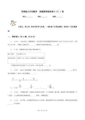 蘇教版小升初數(shù)學(xué)真題集萃提高卷B（II ）卷