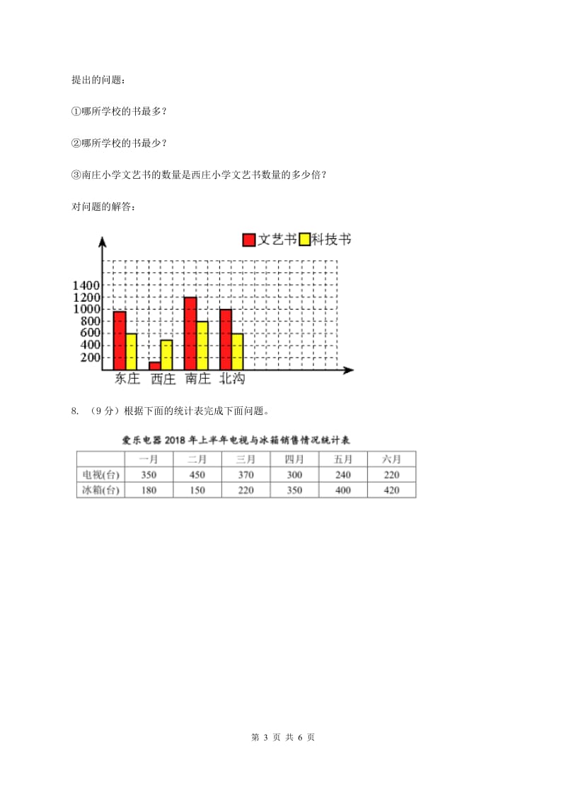 北师大版数学六年级上册第五单元 数据处理 单元测试卷（一)(II ）卷_第3页