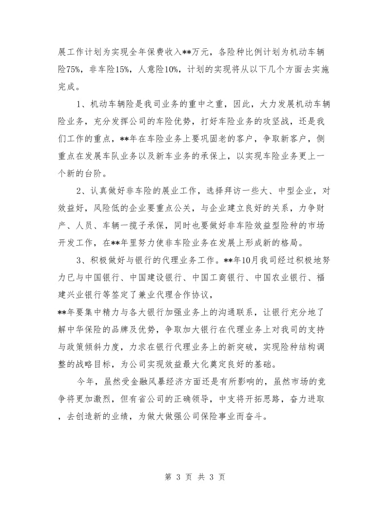 保险公司个人工作计划表_第3页