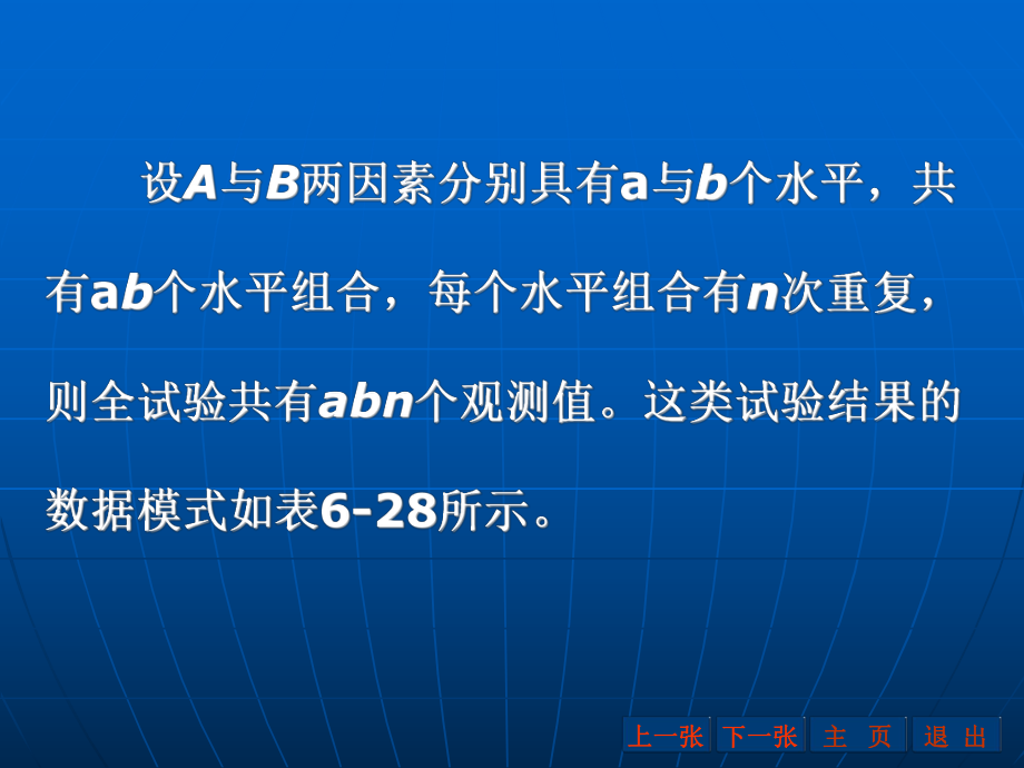 设A与B两因素分别具有a与b个水平共有ab个水平组合_第1页