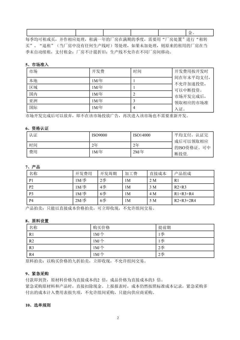 ERP沙盘模拟重要经营规则1_第2页