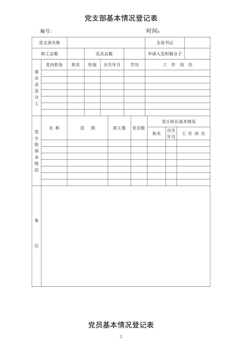 党支部工作各种记录表_第3页