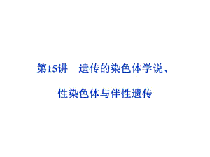 遺傳的染色體學(xué)說(shuō)、性染色體與伴性遺傳