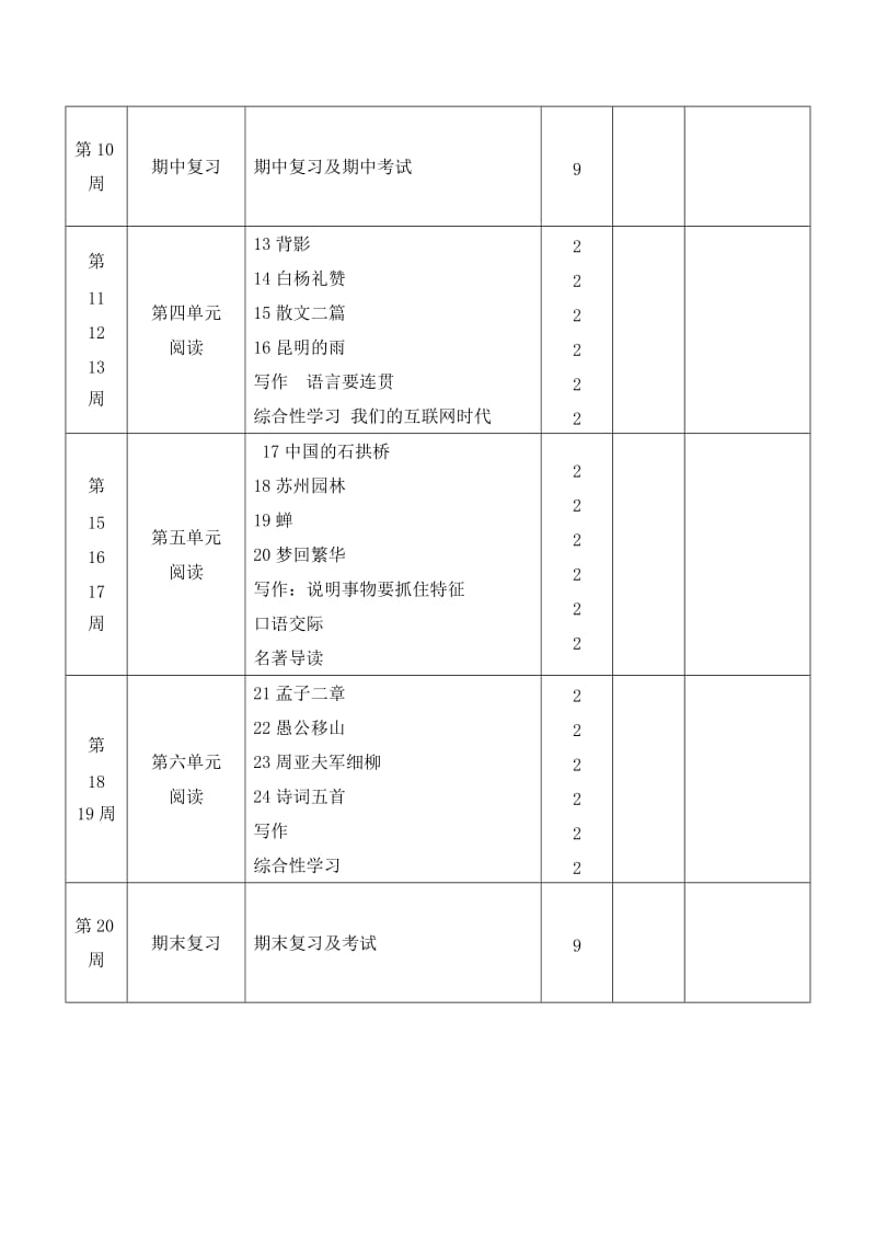 2017秋部编人教版语文八年级上册教案(含单元写作)_第3页