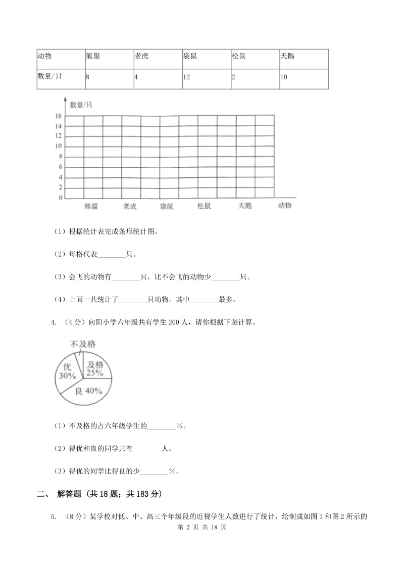 上海教育版2019-2020学年六年级上册专项复习七：扇形统计图的应用B卷_第2页