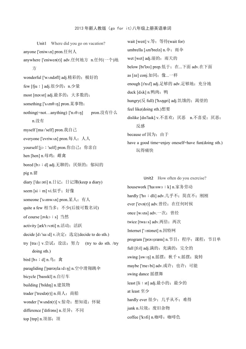 《英语(Go-for-it!)》八年级上册单词表_第1页