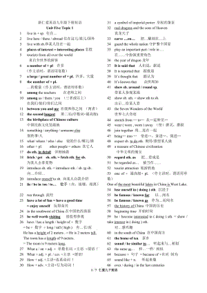 2017仁愛英語九年級下冊短語