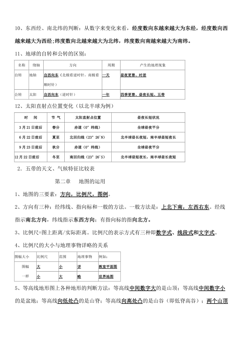 2013年新人教版七年级上册地理复习资料_第2页