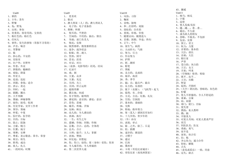 2017年人教版九年级单词表(中文)_第3页