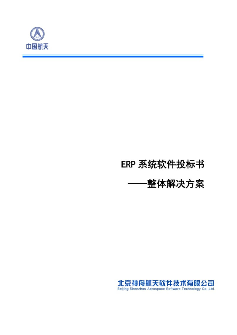 ERP系统软件投标书整体解决方案_第1页