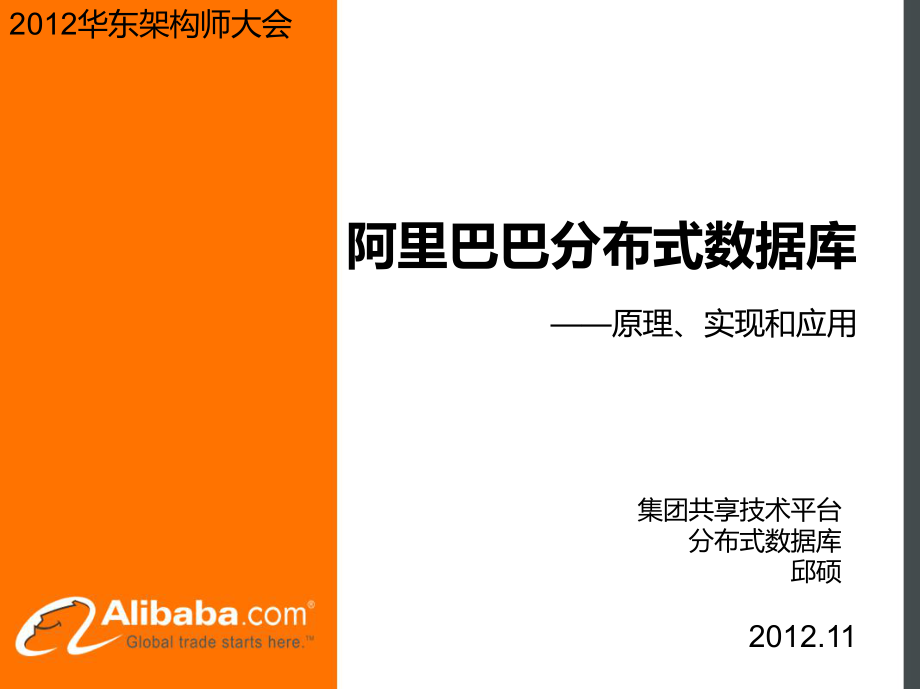 阿里巴巴Cobar架構設計與實踐_第1頁