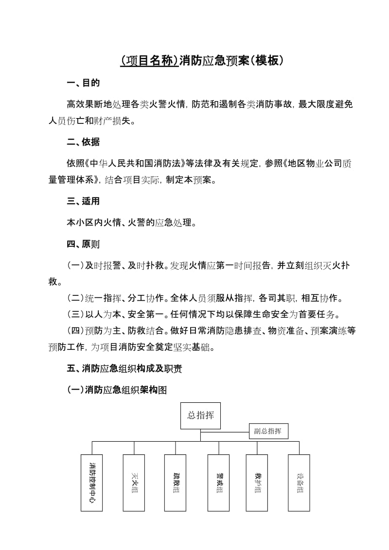 1、《消防应急预案》(模板)_第1页