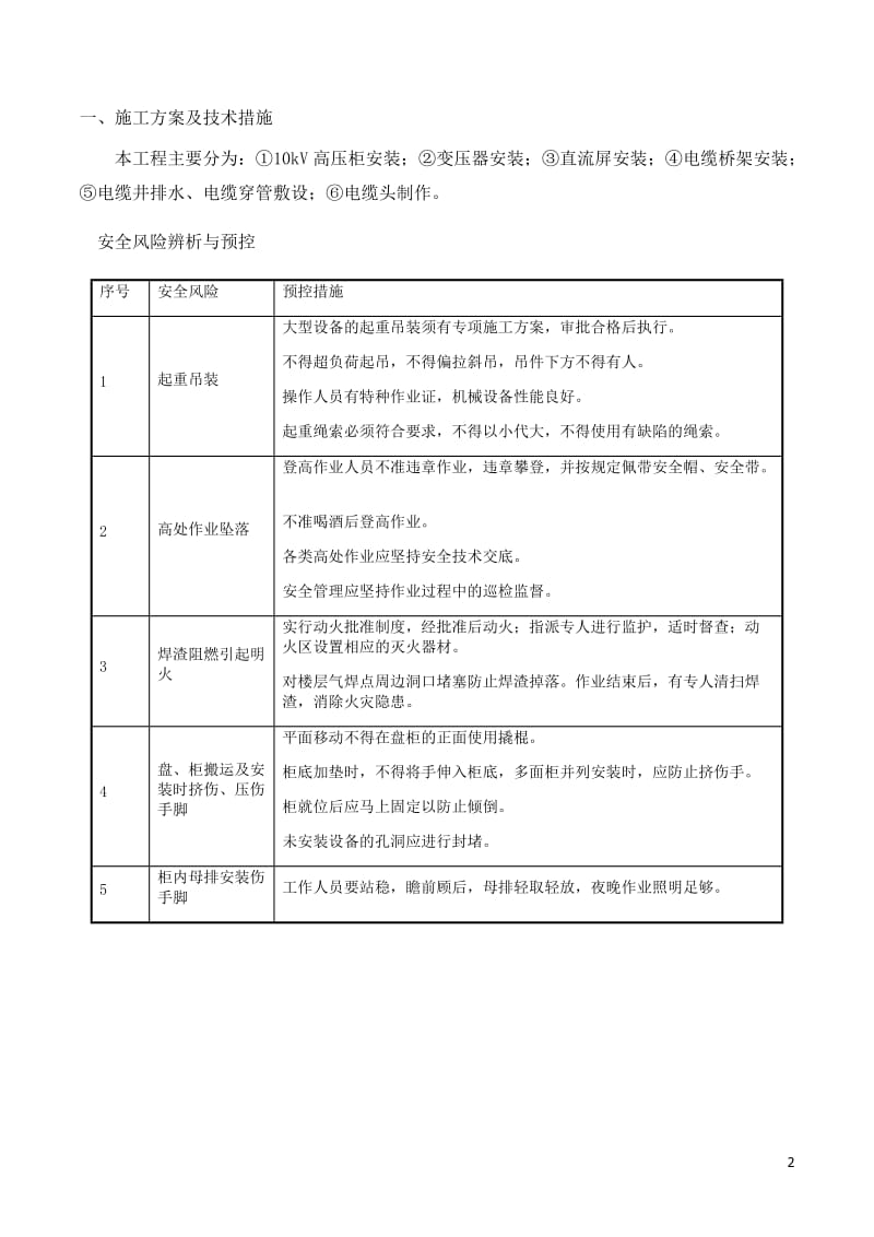 10kV配电室施工组织设计_第2页