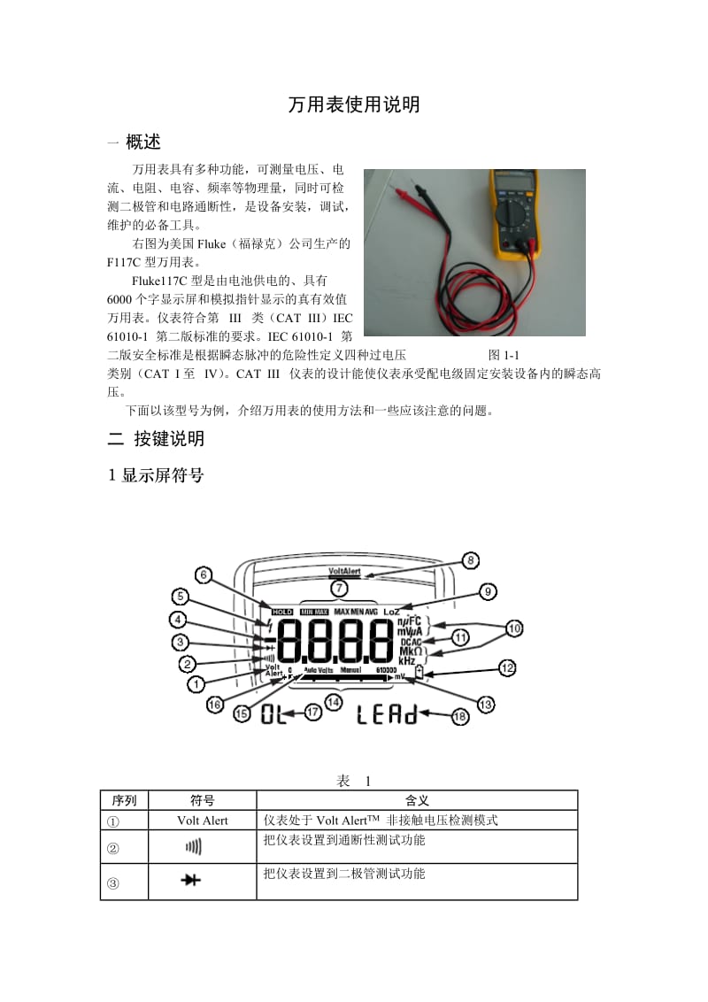 Fluke万用表使用说明_第1页