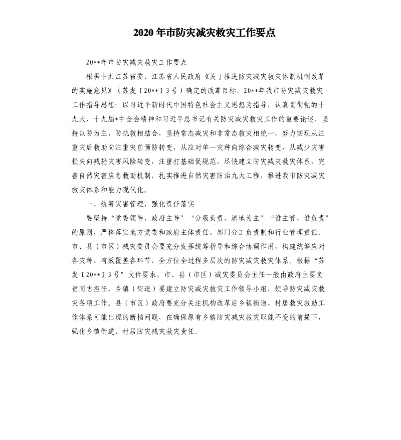 2020年市防灾减灾救灾工作要点.docx_第1页