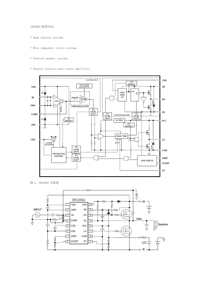 IR-IRS2092-1700W单路D类音频功率放大方案_第2页