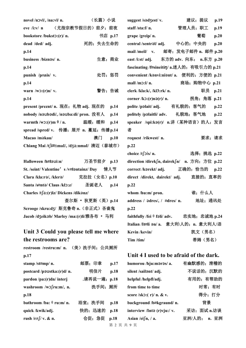 2016年-九年级-英语全册-人教版-单词表_第2页