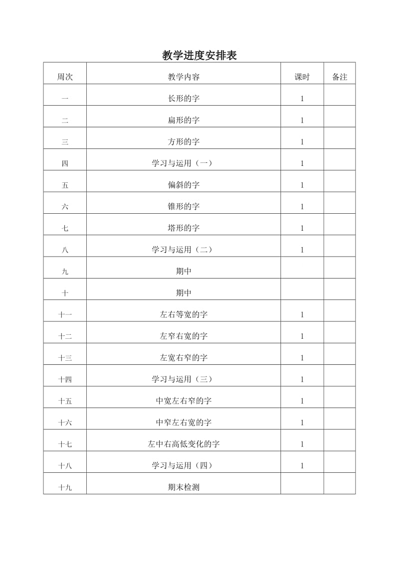 2018五年级上册书法指导教学方案_第3页