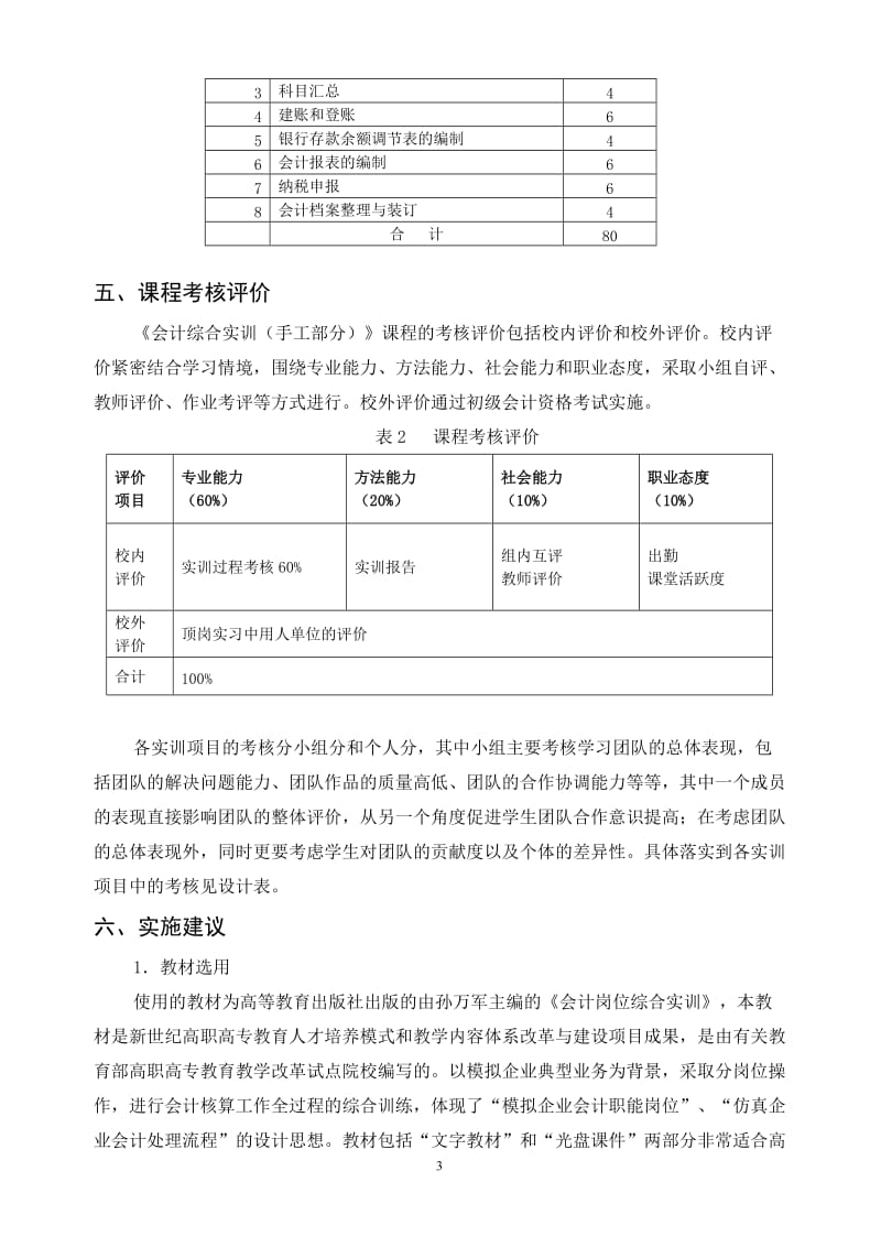 《会计综合实训(手工)》课程标准_第3页