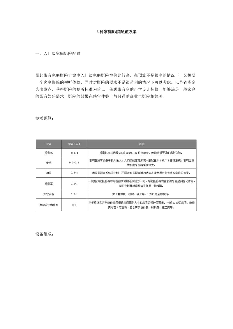 5种家庭影院配置方案_第1页