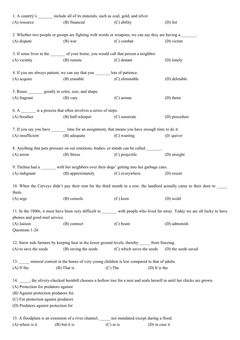 TOEFL-junior模拟试题_第3页