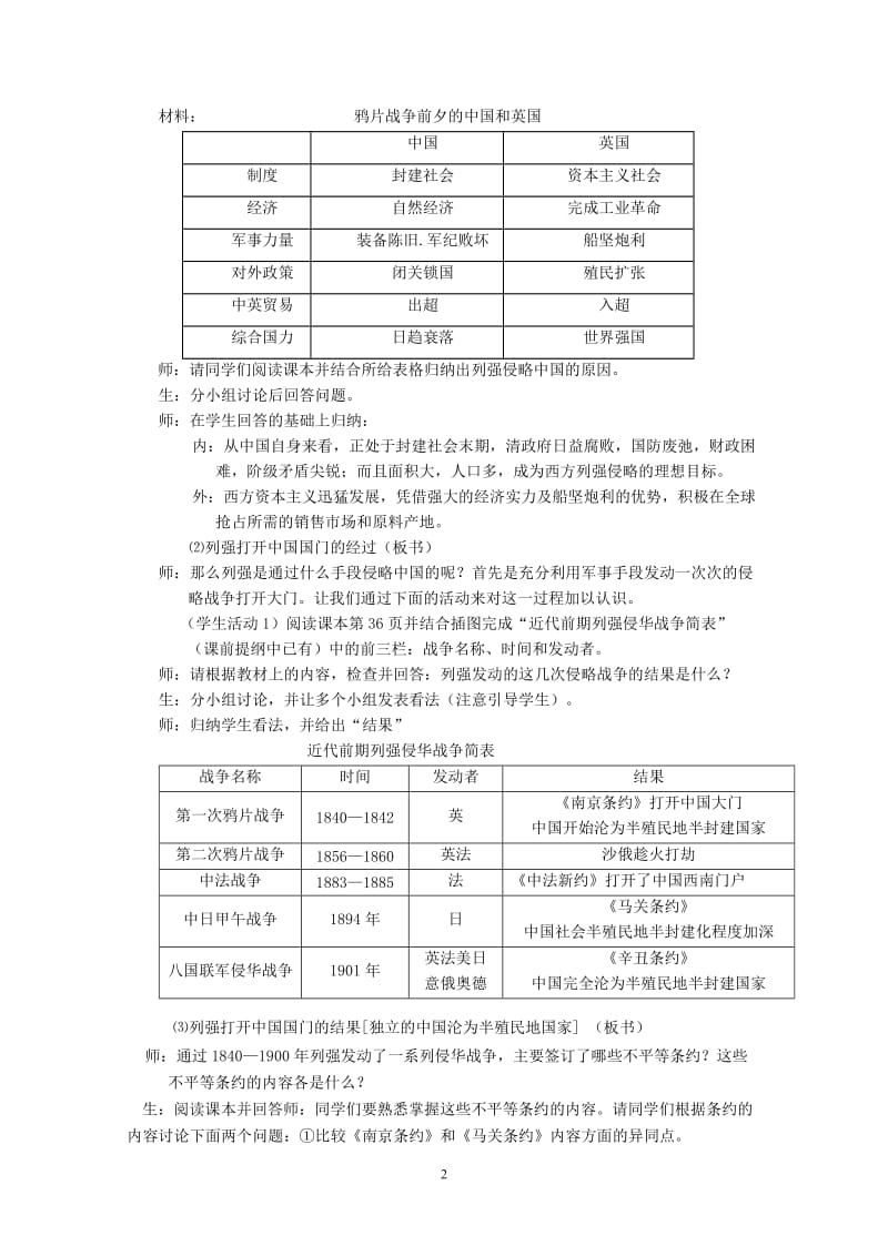 《列强入侵与民族危机》的教学设计_第2页