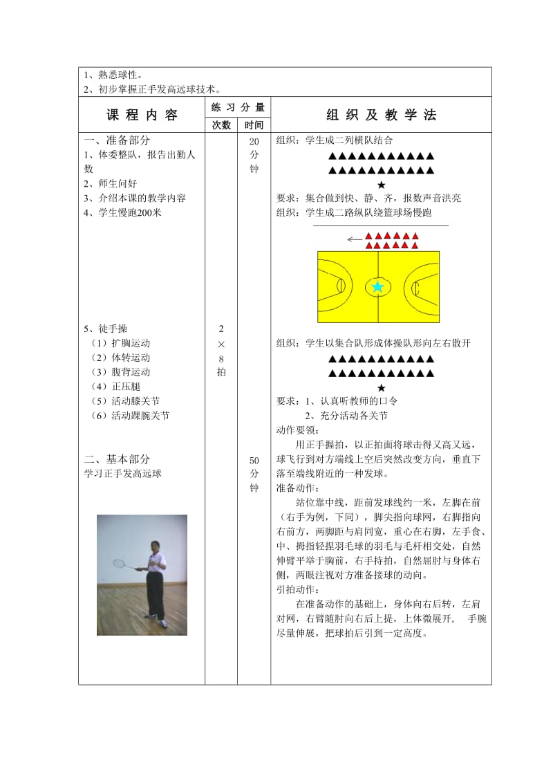 2013-2014年上册羽毛球校本课程教案-18课时_第3页