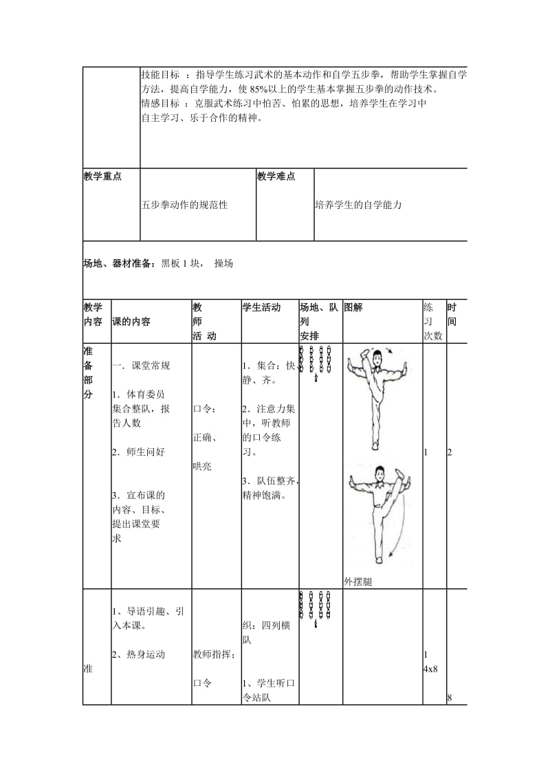 《武术——五步拳》教学设计_第2页