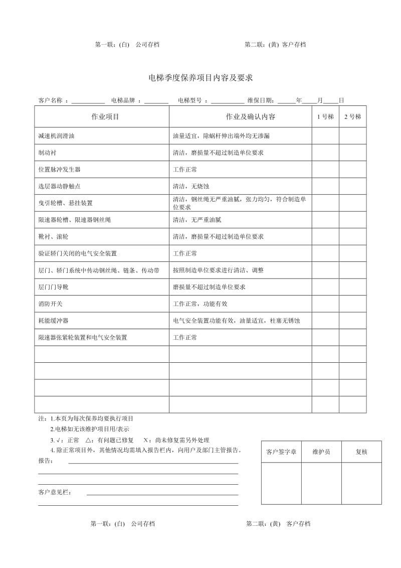 2018版电梯维保记录样板_第3页