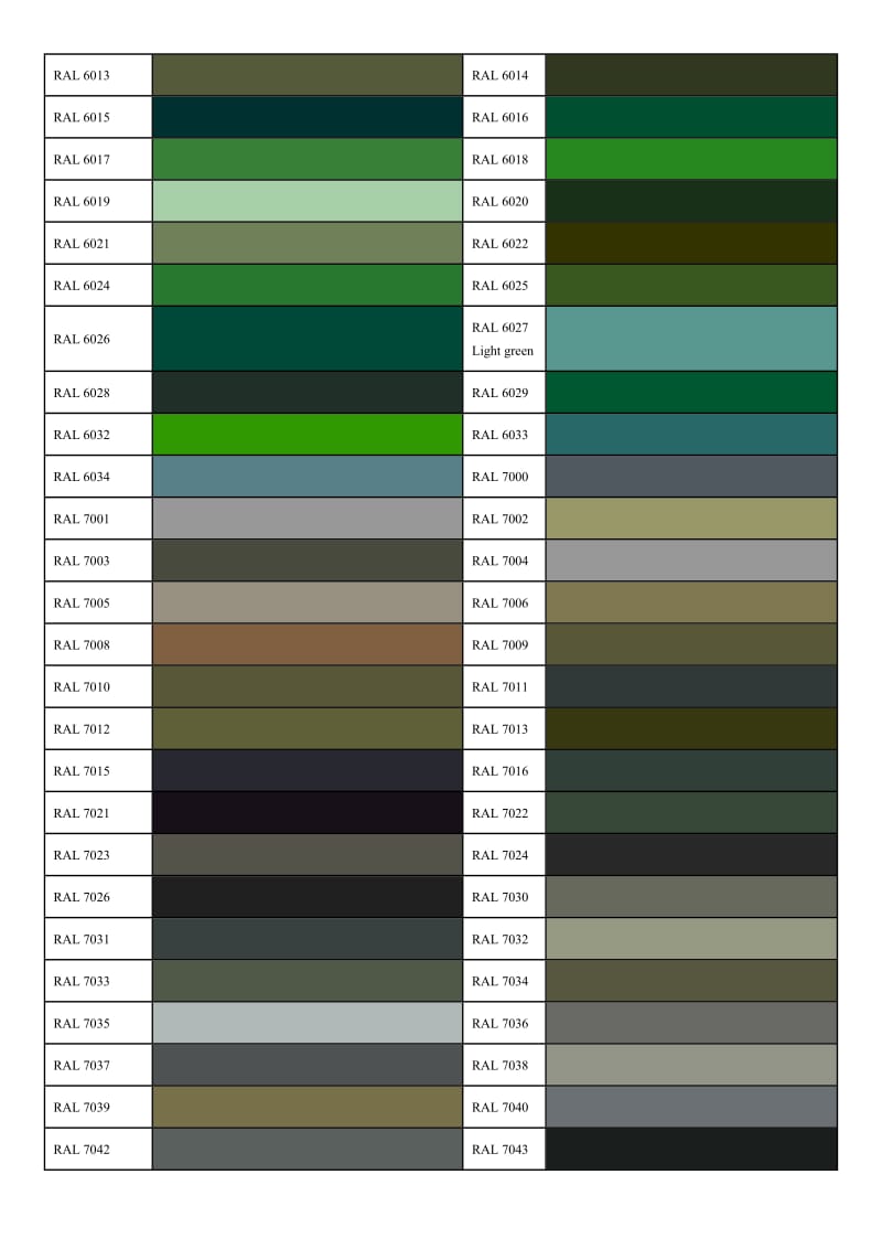 RAL国际色号对照表(标准色卡)_第3页