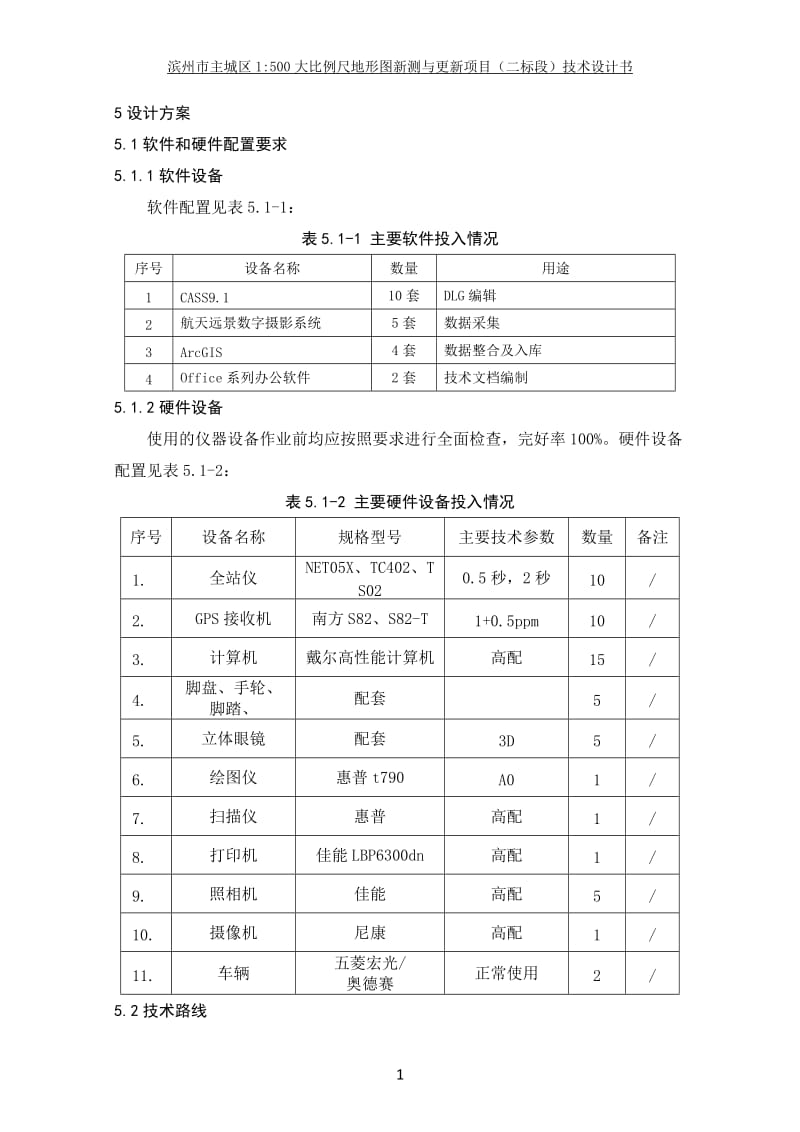 1：500大比例尺地形图新测与更新项目技术设计方案_第1页