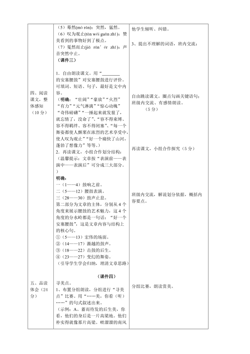 《安塞腰鼓》教学设计.(第一课时)_第2页