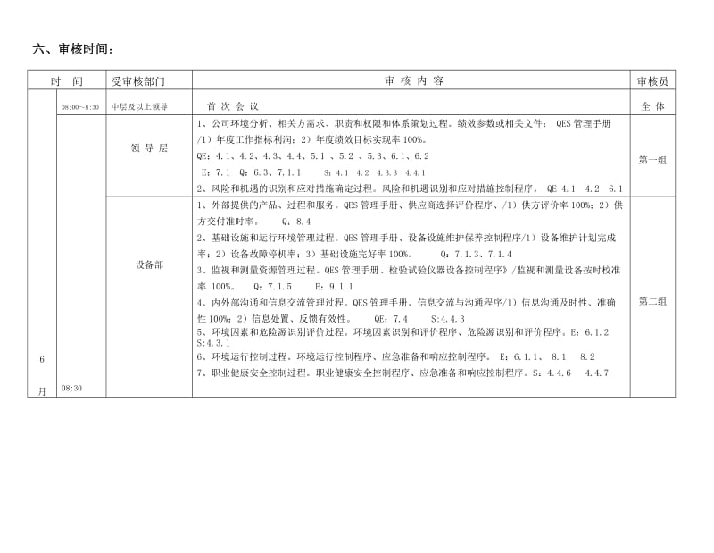 2018年内部审核计划_第2页