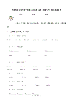 蘇教版語文五年級下冊第二單元第6課《夢圓飛天》同步練習(xí)B卷