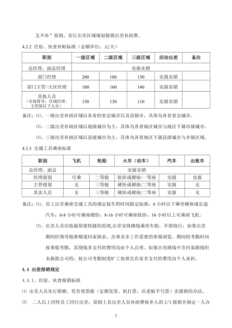 公司出差管理制度(完整版)_第3页