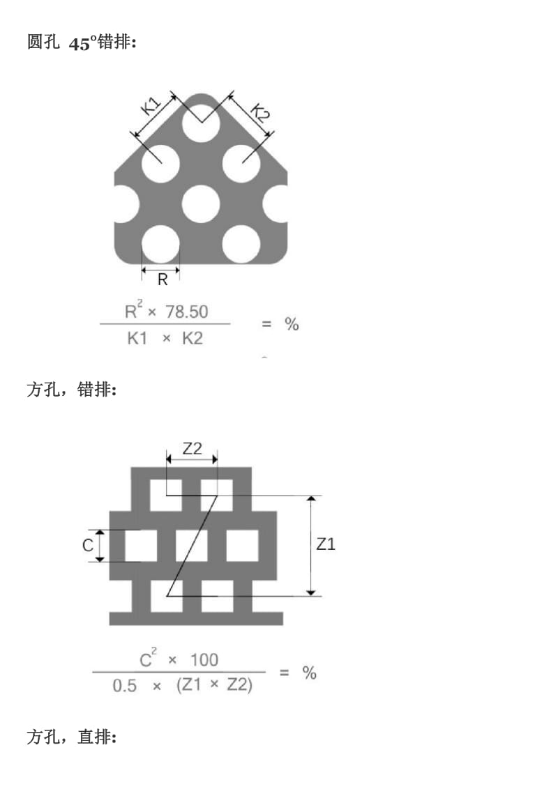 各种冲孔板开孔率计算公式_第2页