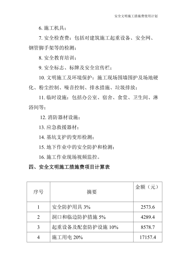 安全文明措施费使用项目及投入计划_第3页