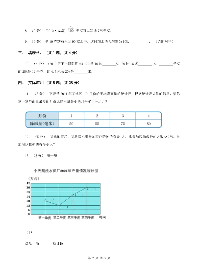 人教版数学六年级上册 第六单元第四课时求一个数比另一个数多（少）百分之几 同步测试C卷_第2页