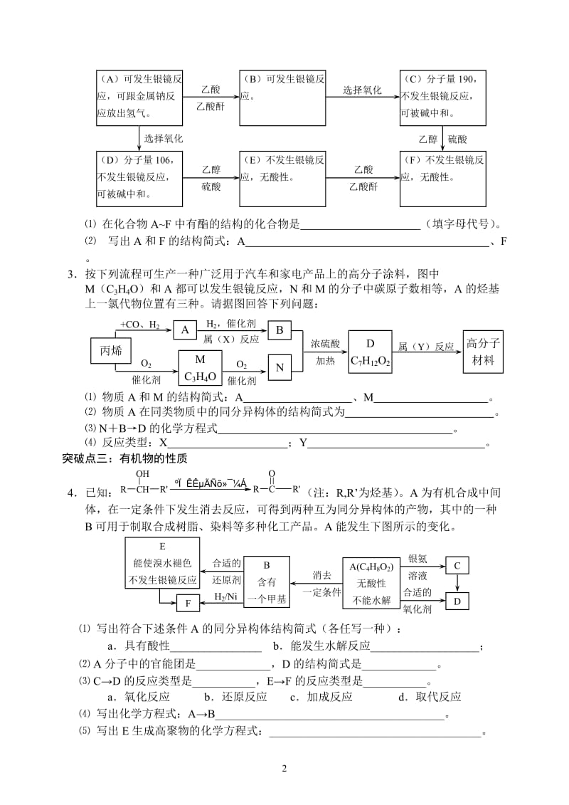 有机框图推断题的突破_第2页