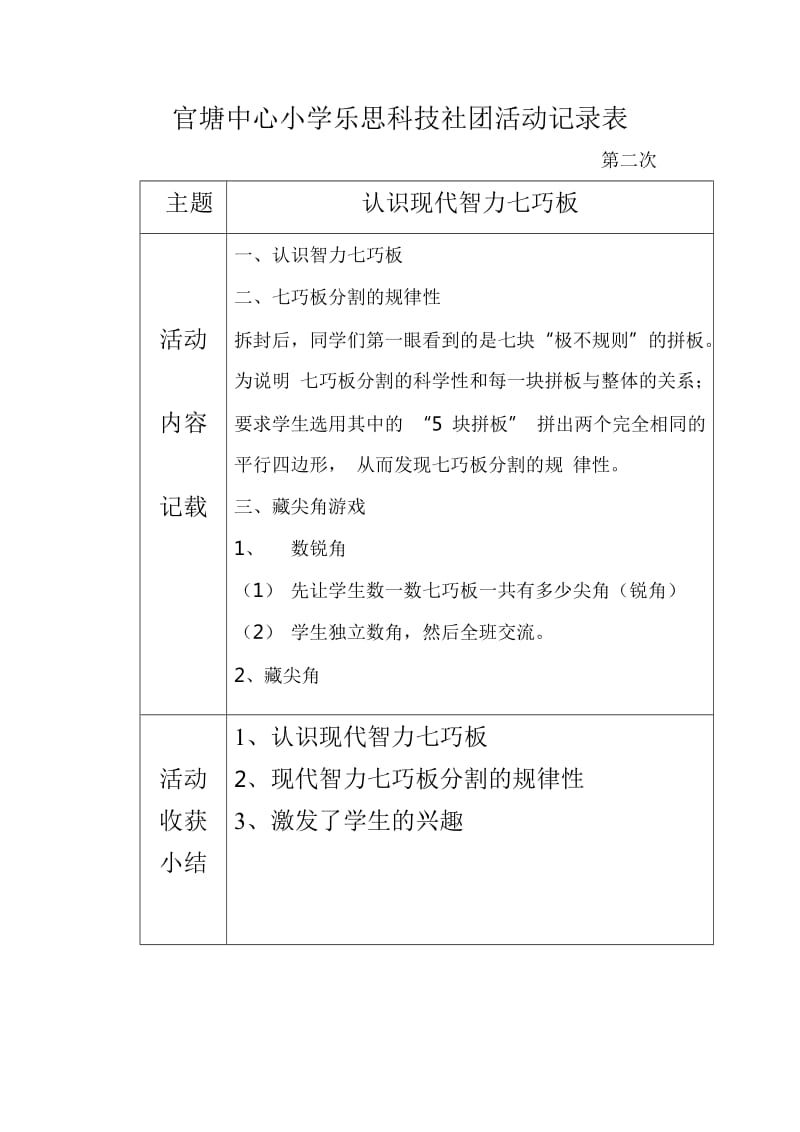 官塘中心小学乐思科技社团活动记录表-2_第2页