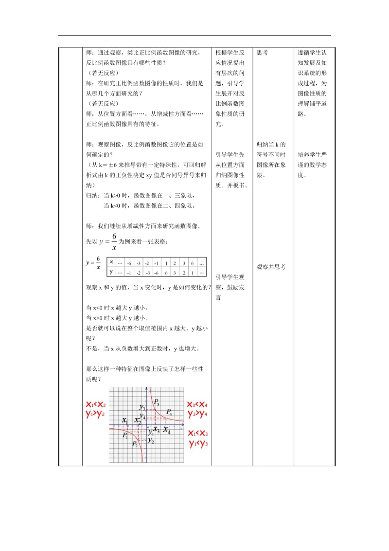 反比例函数图像与性质(教案)_第3页